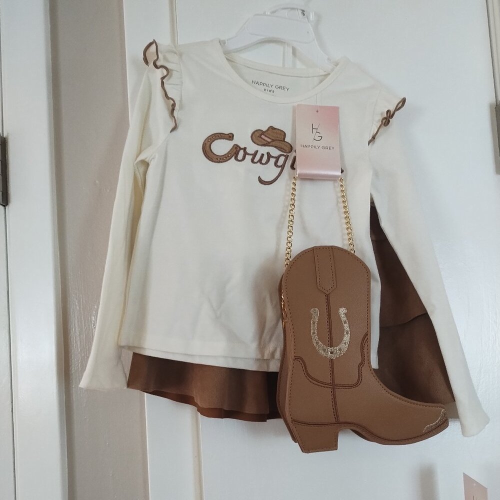 Girls cowgirl set with boot purse